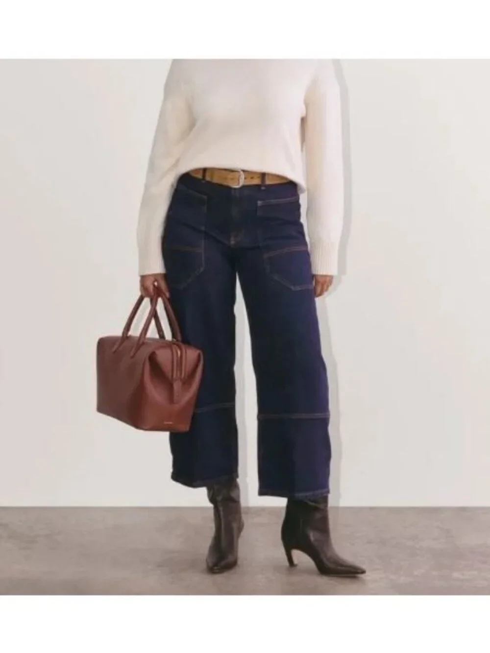 Everlane The Way High Gardener Cropped Jean Deep Rinse Size 30 NWT